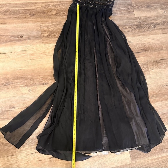 Sue Wong Nocturne Black Beaded Embroidered Maxi Gown Dress Size 4 Formal Prom - Picture 15 of 16